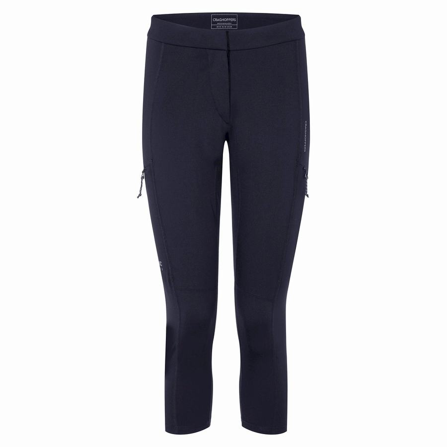 Navy Craghoppers Dynamic Cropped Women's Leggings | UZL6288QD