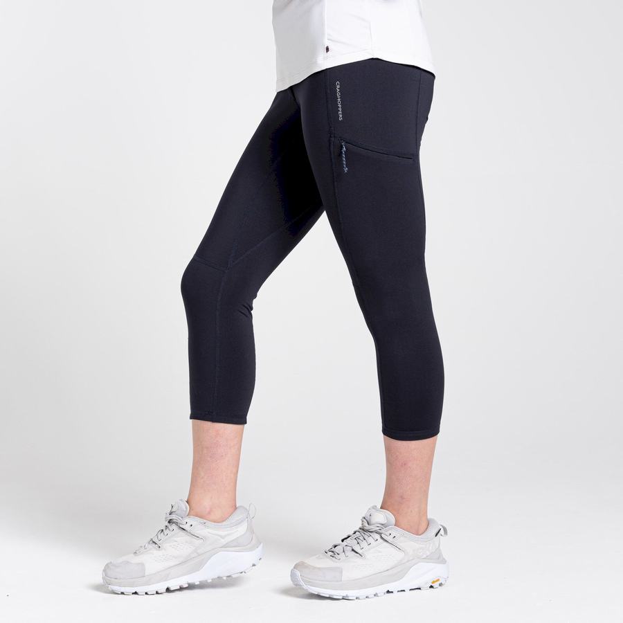 Navy Craghoppers Dynamic Cropped Women's Leggings | UZL6288QD