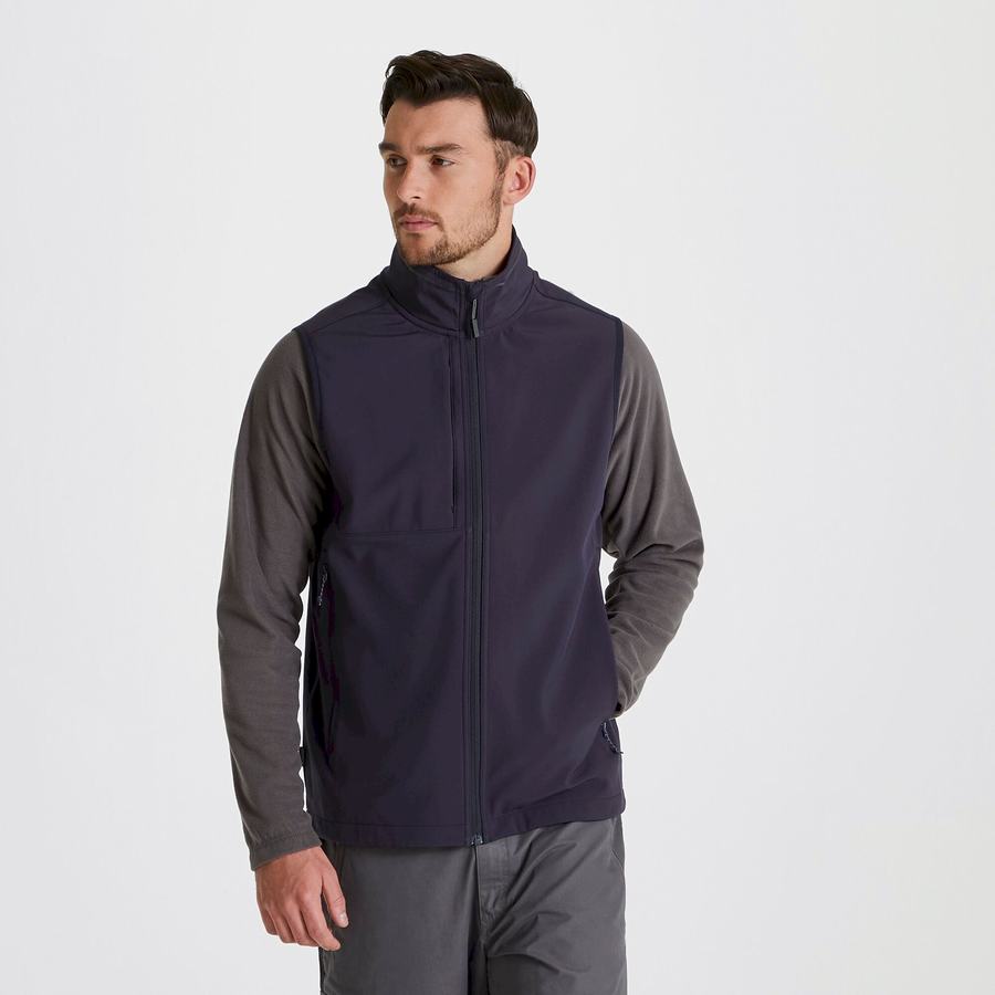 Navy Craghoppers Expert Basecamp Softshell Vest Men's Gilets | BON2446BN