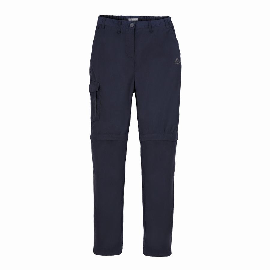 Navy Craghoppers Expert Kiwi Women's Trousers | WAL1415VU