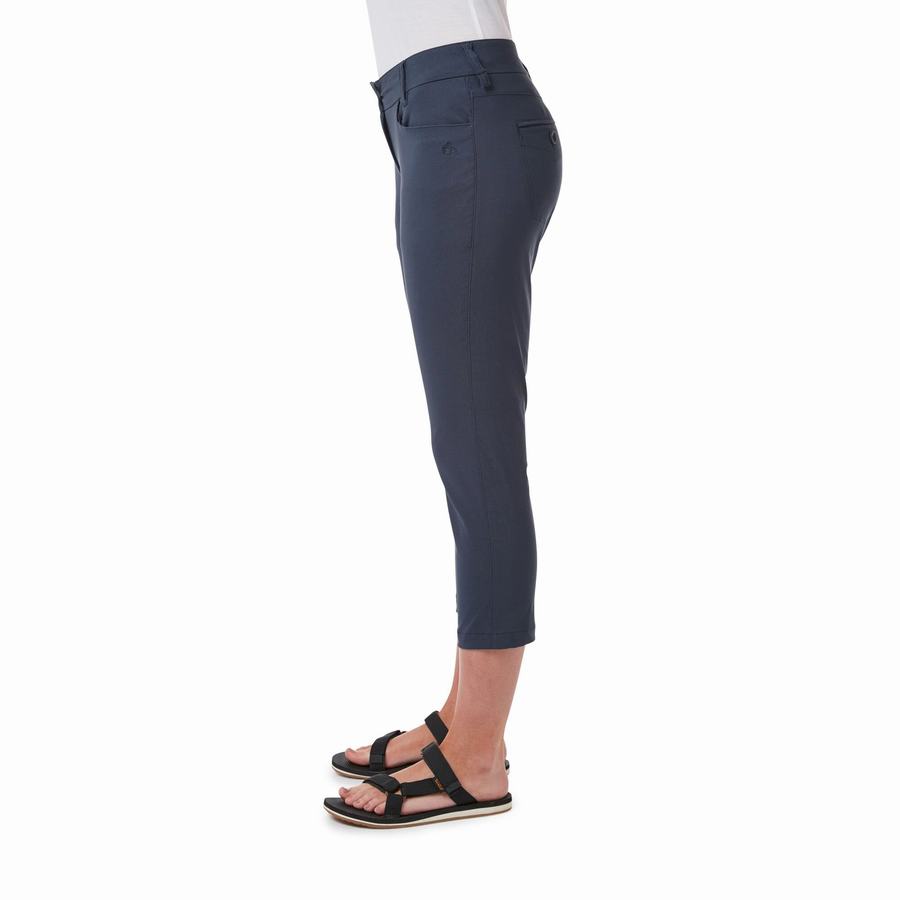 Navy Craghoppers NosiLife Clara Crop Women's Shorts | YAG7577AU