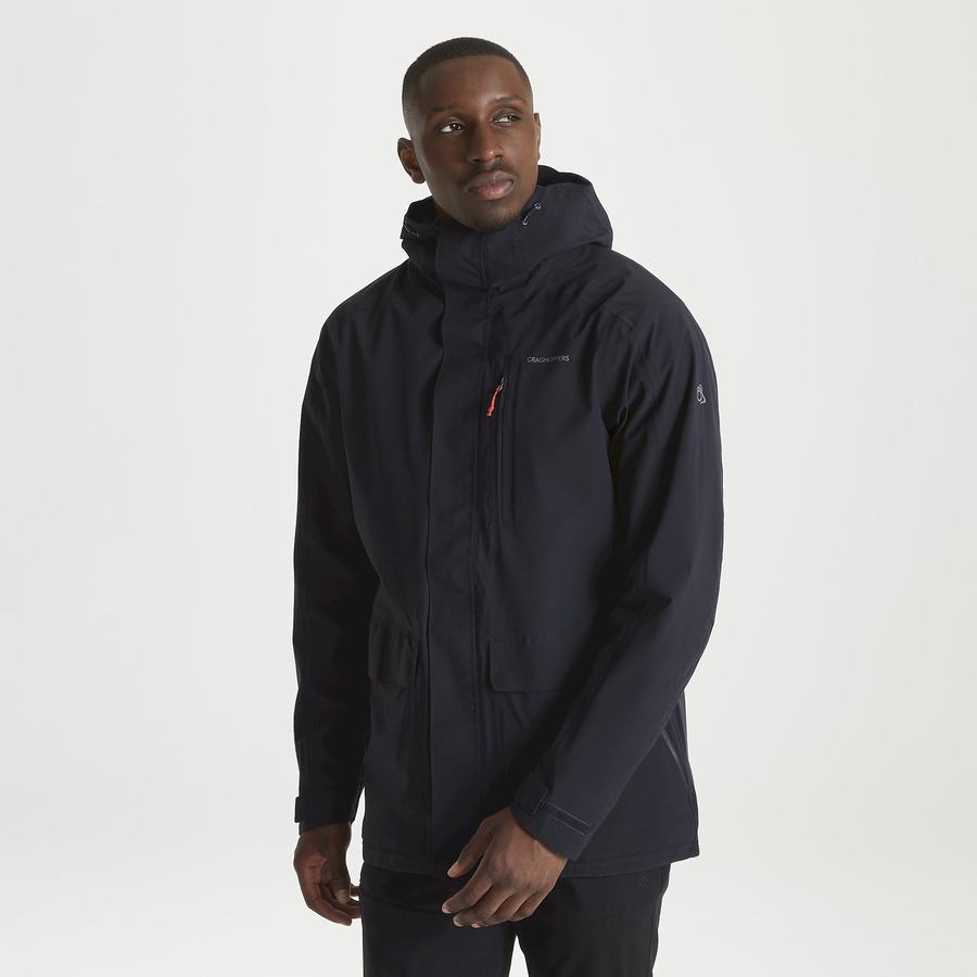 Navy Craghoppers Waterproof Lorton Men's Jackets | USQ8395HD