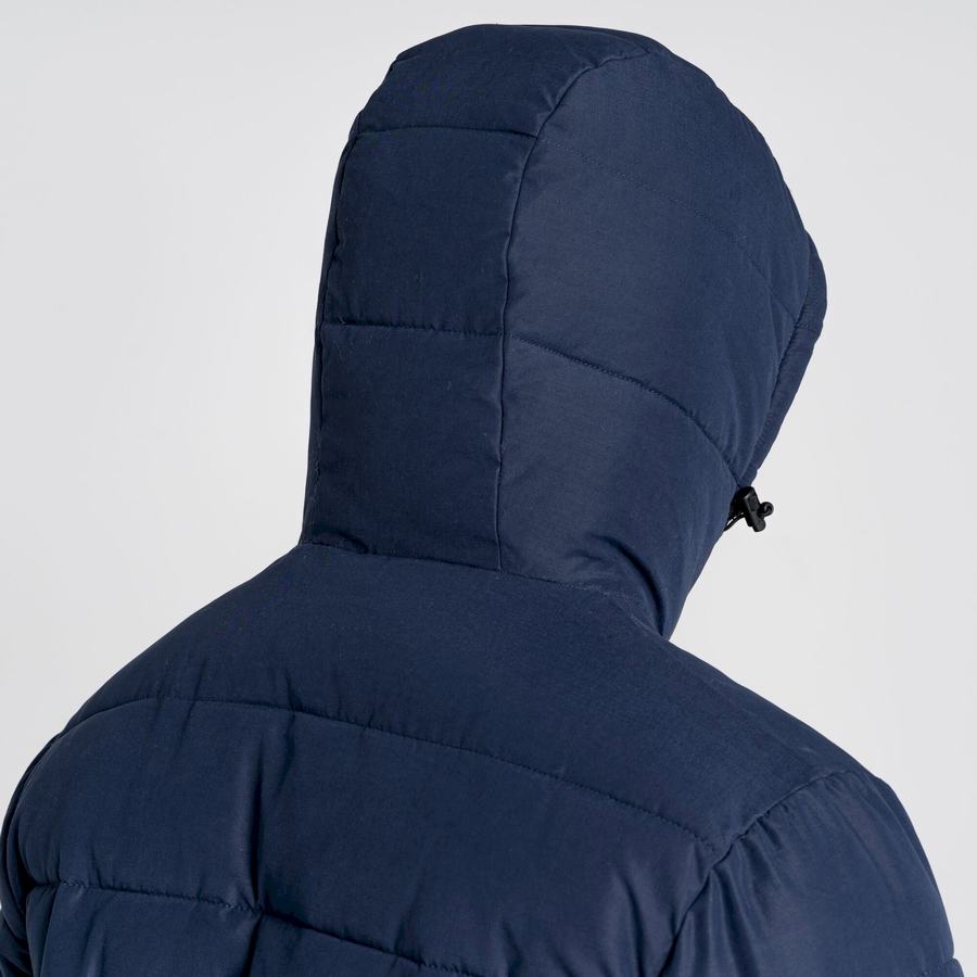 Navy Dark Blue Craghoppers Insulated Trillick Downhike Hooded Men's Jackets | IUV3689EE