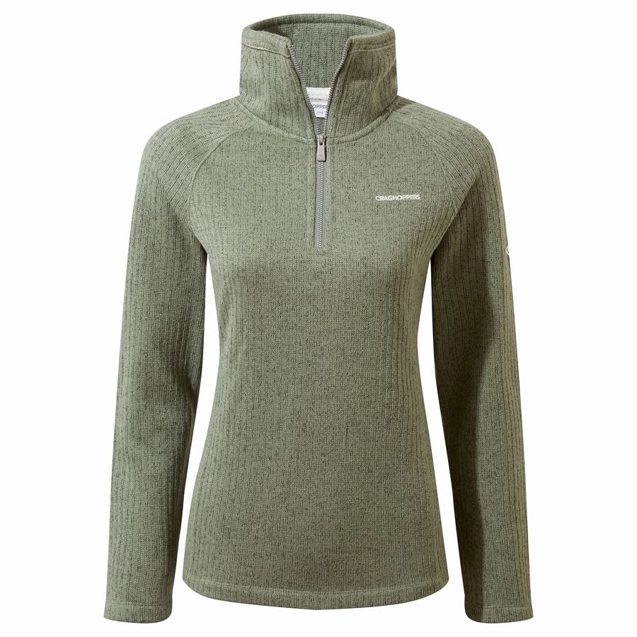 Olive Craghoppers Eveline Half Zip Women's Sweaters | LIQ4579DB