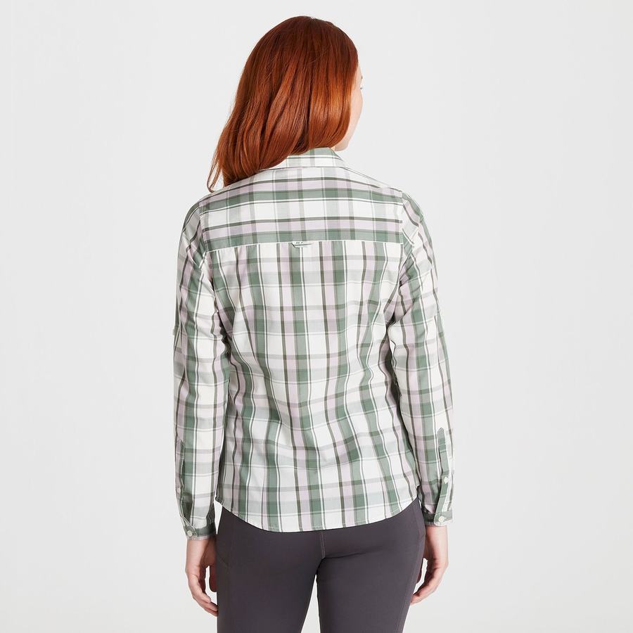 Olive Craghoppers Kiwi II Long Sleeved Women's Shirts | CIY5332PW