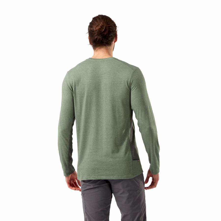 Olive Craghoppers NosiLife Talen Long Sleeved Men's T-Shirts | XIK2724UX