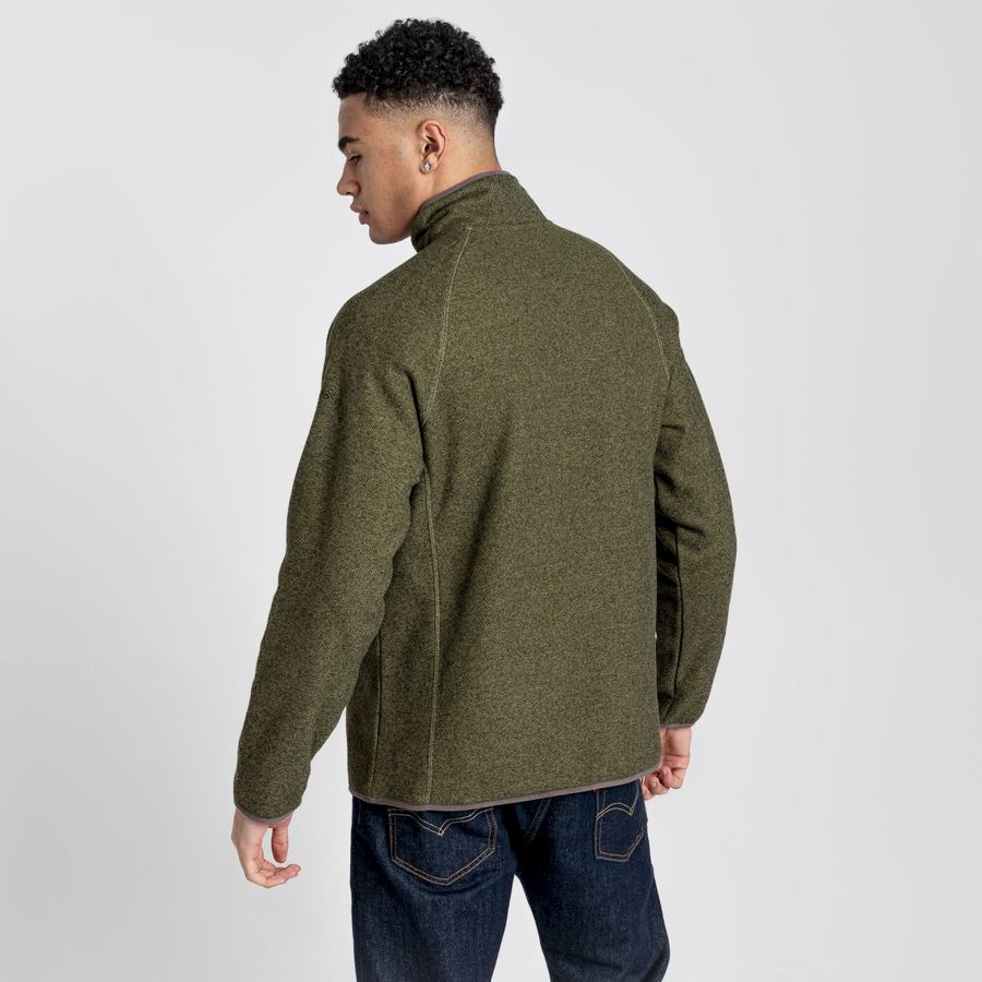 Olive Green Craghoppers Durrus Half Zip Men's Sweaters | KMM5264GC