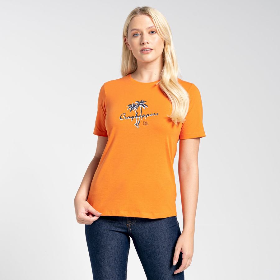 Orange Craghoppers Ally Short Sleeved Women's T-Shirts | QMD8551LU