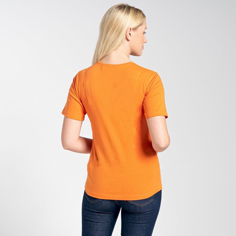 Orange Craghoppers Ally Short Sleeved Women's T-Shirts | QMD8551LU