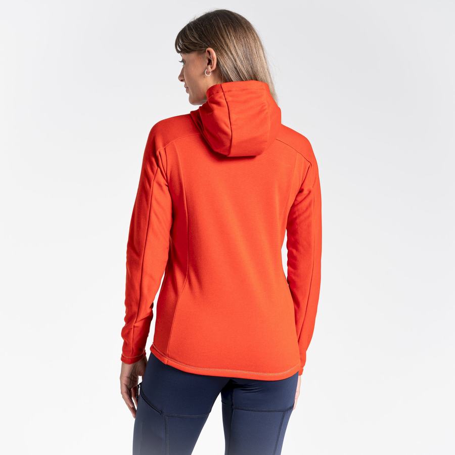 Orange Craghoppers Dynamic Hooded Half Zip Top Women's T-Shirts | AVL5330AA