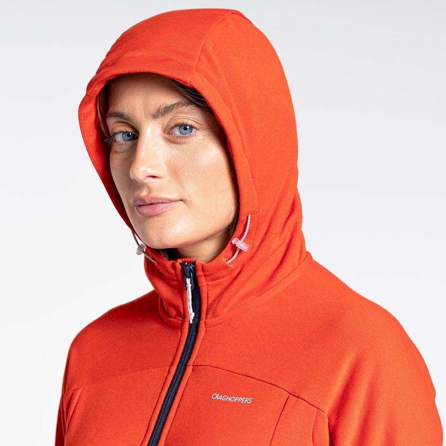 Orange Craghoppers Dynamic Hooded Half Zip Top Women's T-Shirts | AVL5330AA