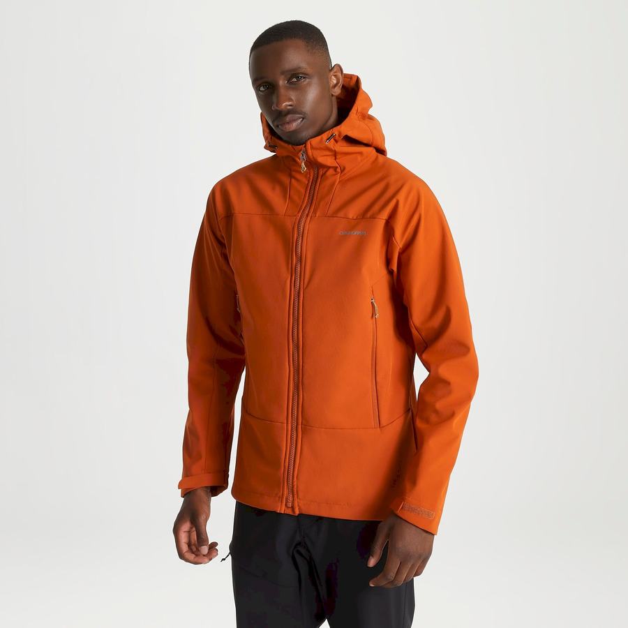 Orange Craghoppers Tripp Hooded Men's Jackets | QXE277FY