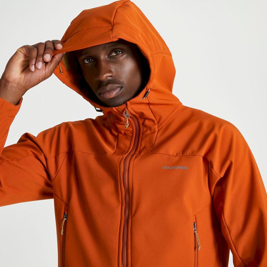 Orange Craghoppers Tripp Hooded Men's Jackets | QXE277FY