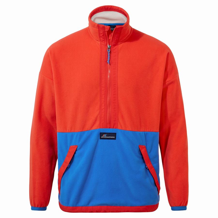 Orange Red Blue Craghoppers Welwood Half Zip Men's Sweaters | TSX8852IY