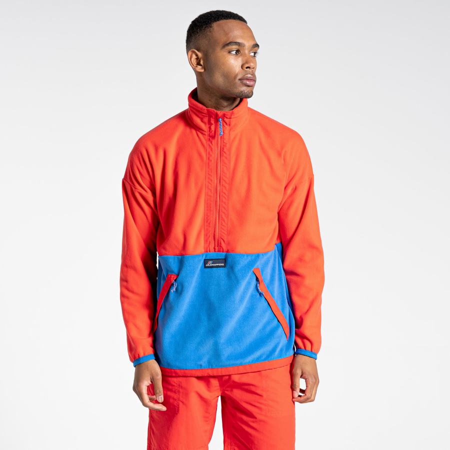 Orange Red Blue Craghoppers Welwood Half Zip Men's Sweaters | TSX8852IY