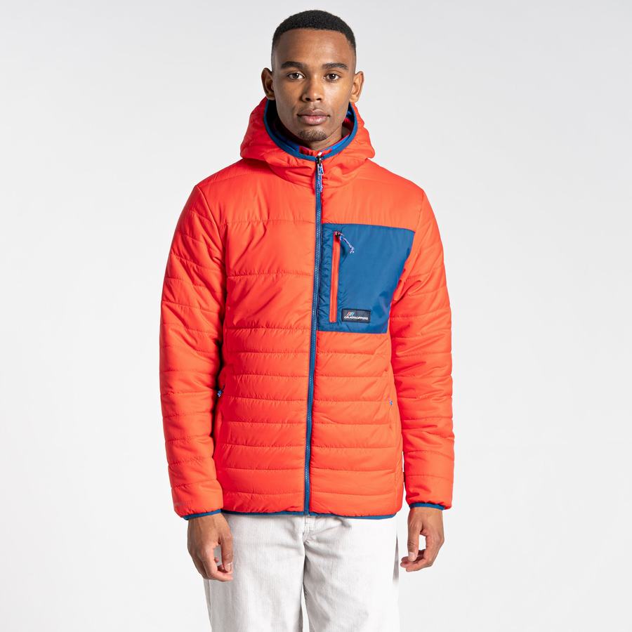 Orange Red Craghoppers Cameo CompressLite Hooded Men's Jackets | CMG6073EB