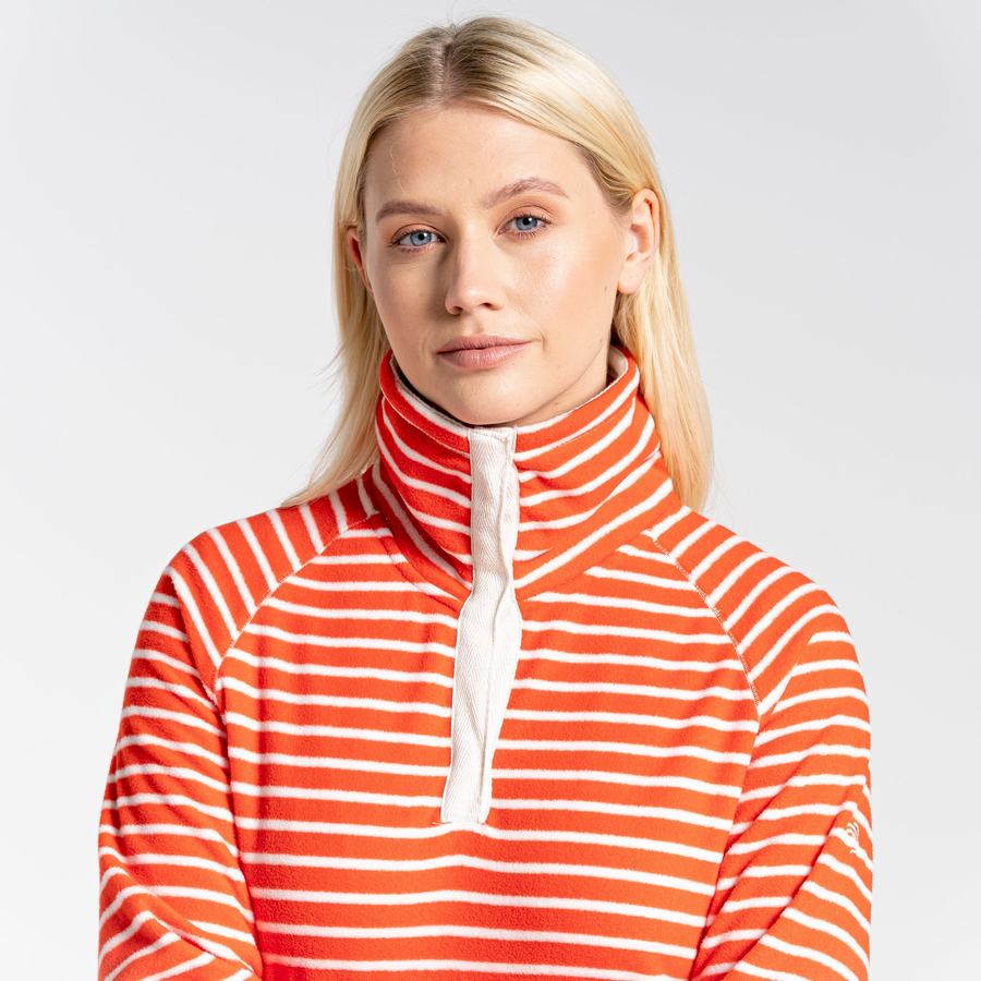 Orange Stripes Craghoppers Ella Overhead Women's Sweaters | VDH1938AO