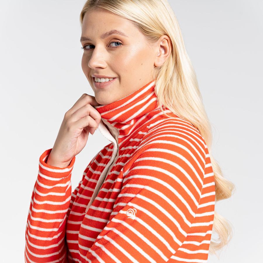 Orange Stripes Craghoppers Ella Overhead Women's Sweaters | VDH1938AO