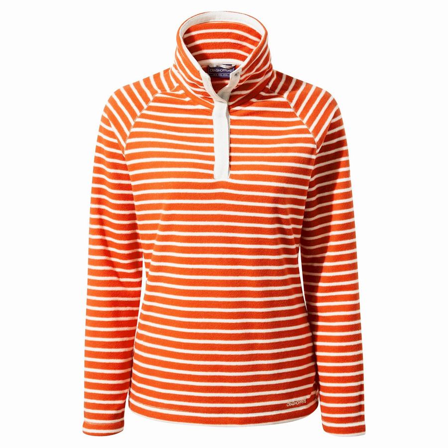 Orange Stripes Craghoppers Ella Overhead Women's Sweaters | VDH1938AO