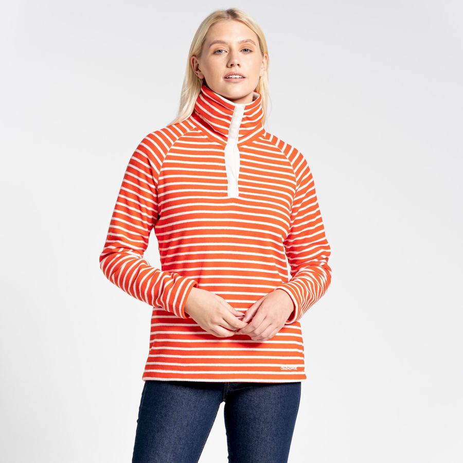 Orange Stripes Craghoppers Ella Overhead Women's Sweaters | VDH1938AO