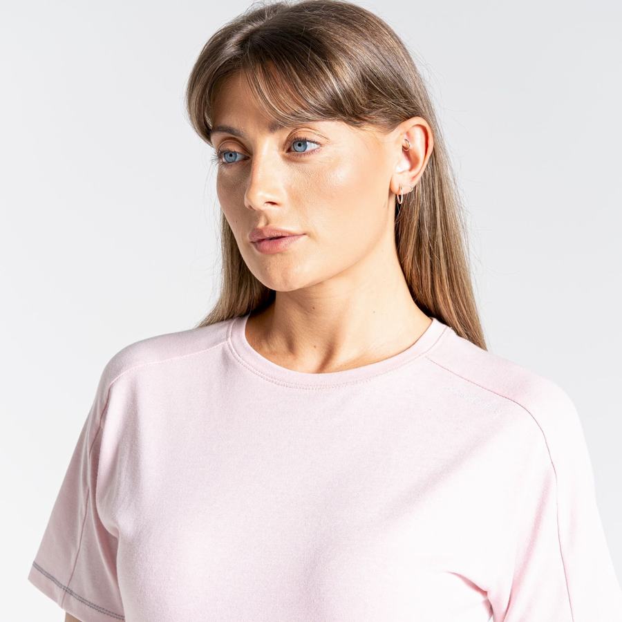 Pink Craghoppers Dynamic Short Sleeved Women's T-Shirts | LYO2587FU