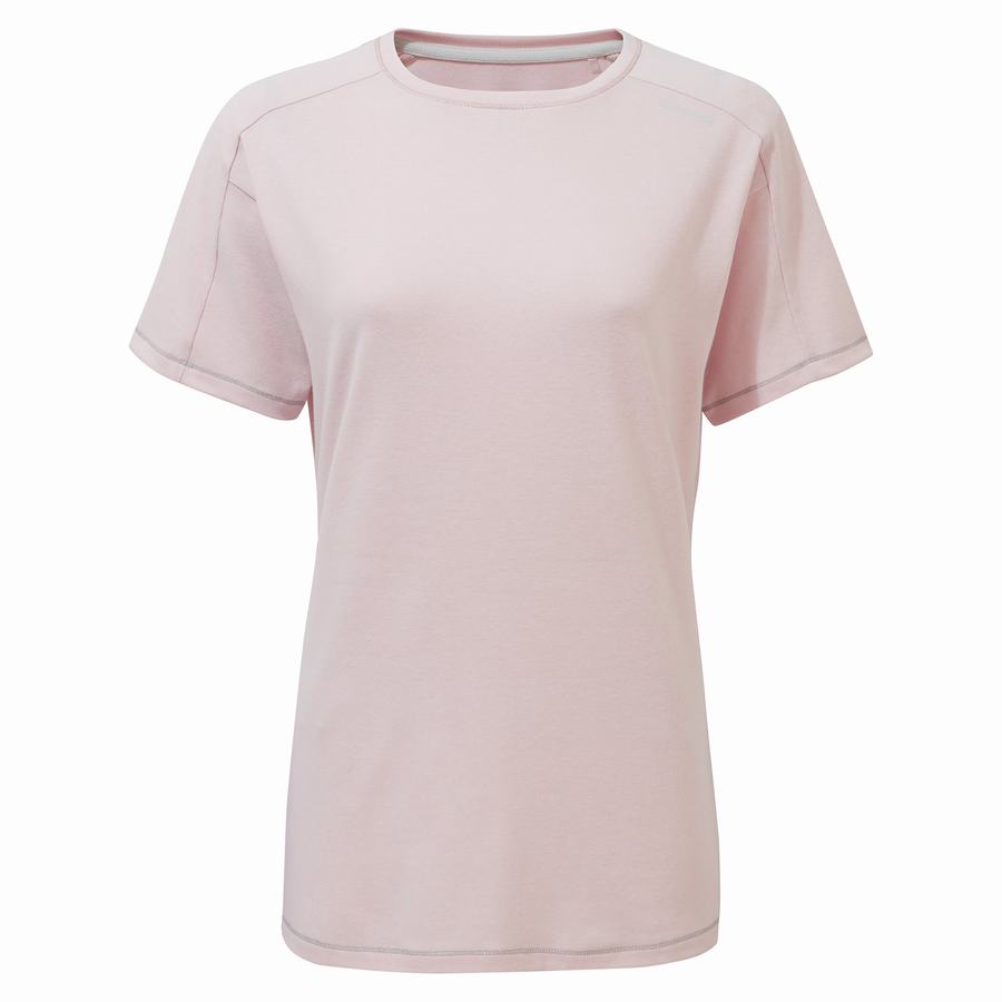 Pink Craghoppers Dynamic Short Sleeved Women's T-Shirts | LYO2587FU