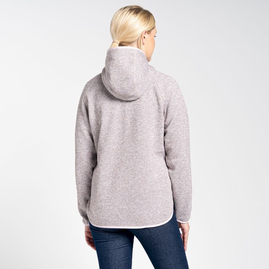 Pink Craghoppers Elena Hooded Half Zip Women's Sweaters | TWX4197EG