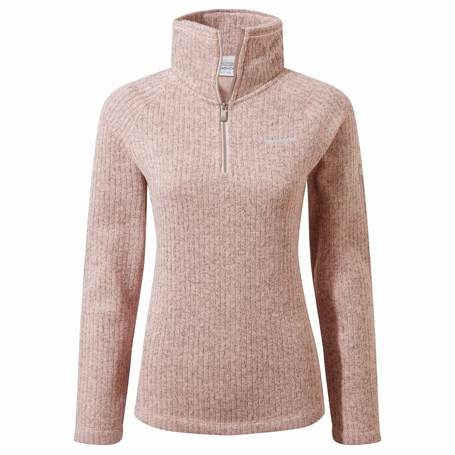 Pink Craghoppers Eveline Half Zip Women\'s Sweaters | YFZ2155NG