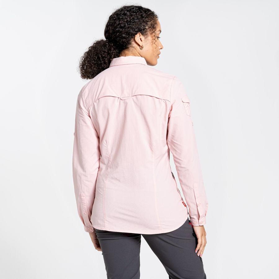 Pink Craghoppers NosiLife Adventure II Long Sleeved Women's Shirts | BYP3018VV