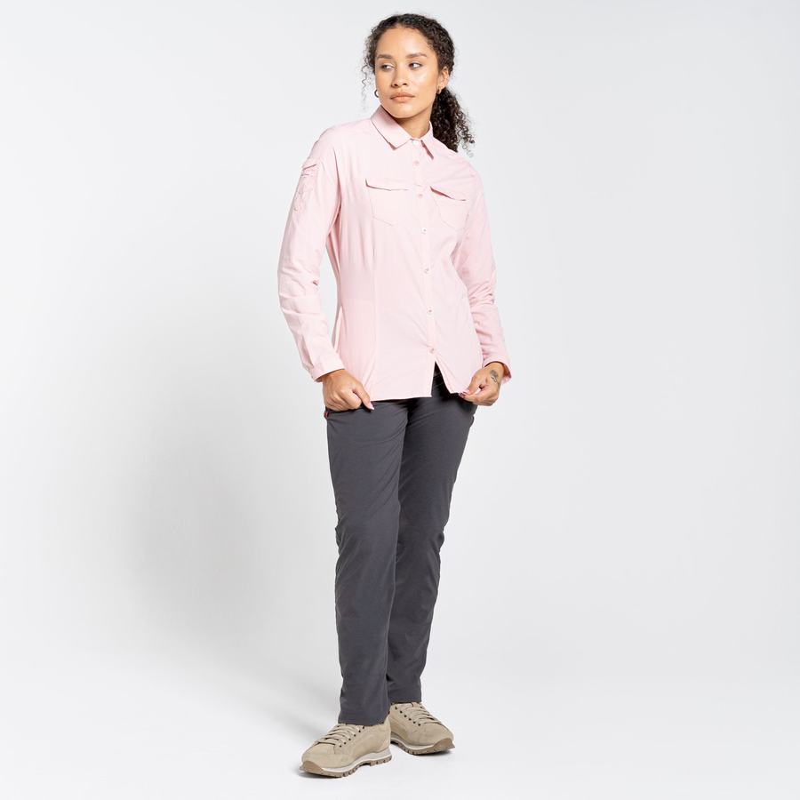 Pink Craghoppers NosiLife Adventure II Long Sleeved Women's Shirts | BYP3018VV