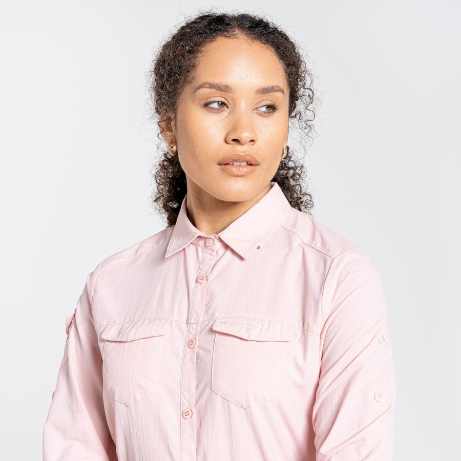 Pink Craghoppers NosiLife Adventure II Long Sleeved Women's Shirts | BYP3018VV