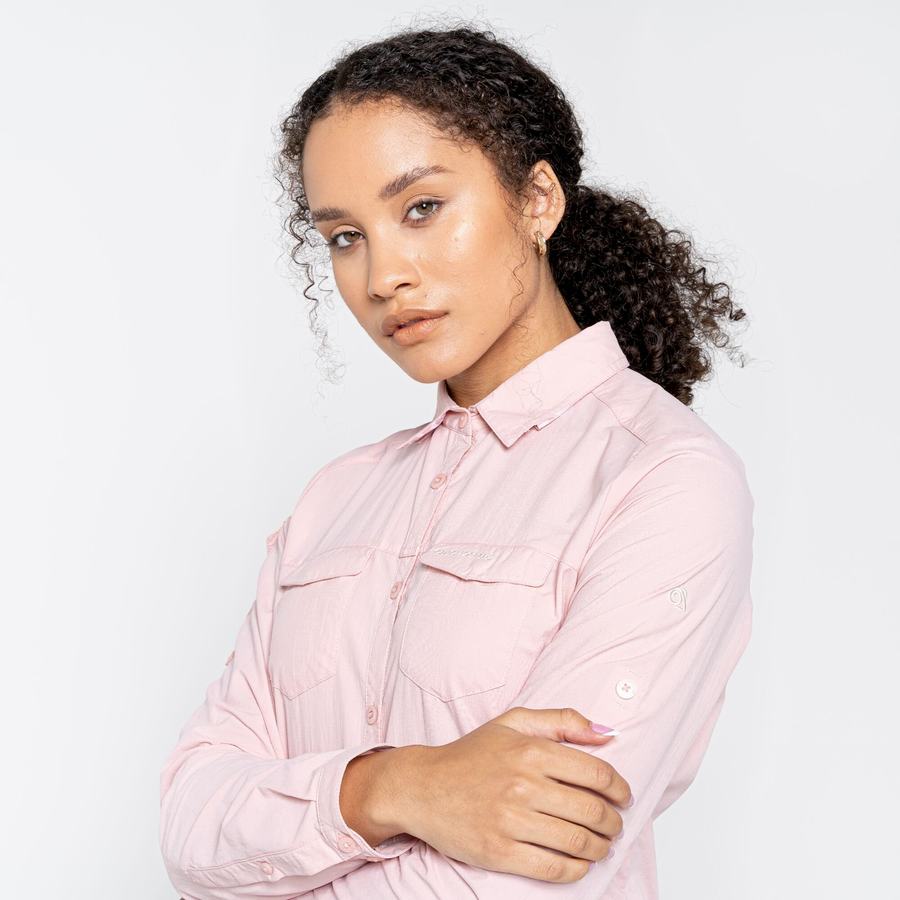 Pink Craghoppers NosiLife Adventure II Long Sleeved Women's Shirts | BYP3018VV