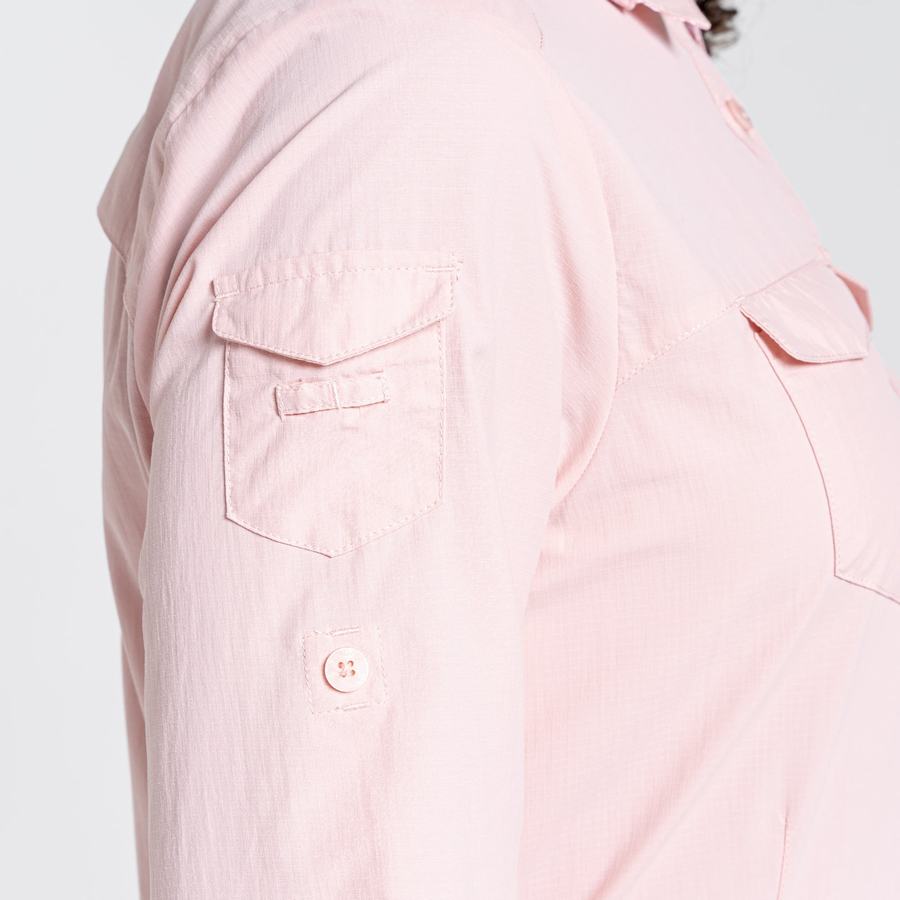 Pink Craghoppers NosiLife Adventure II Long Sleeved Women's Shirts | BYP3018VV