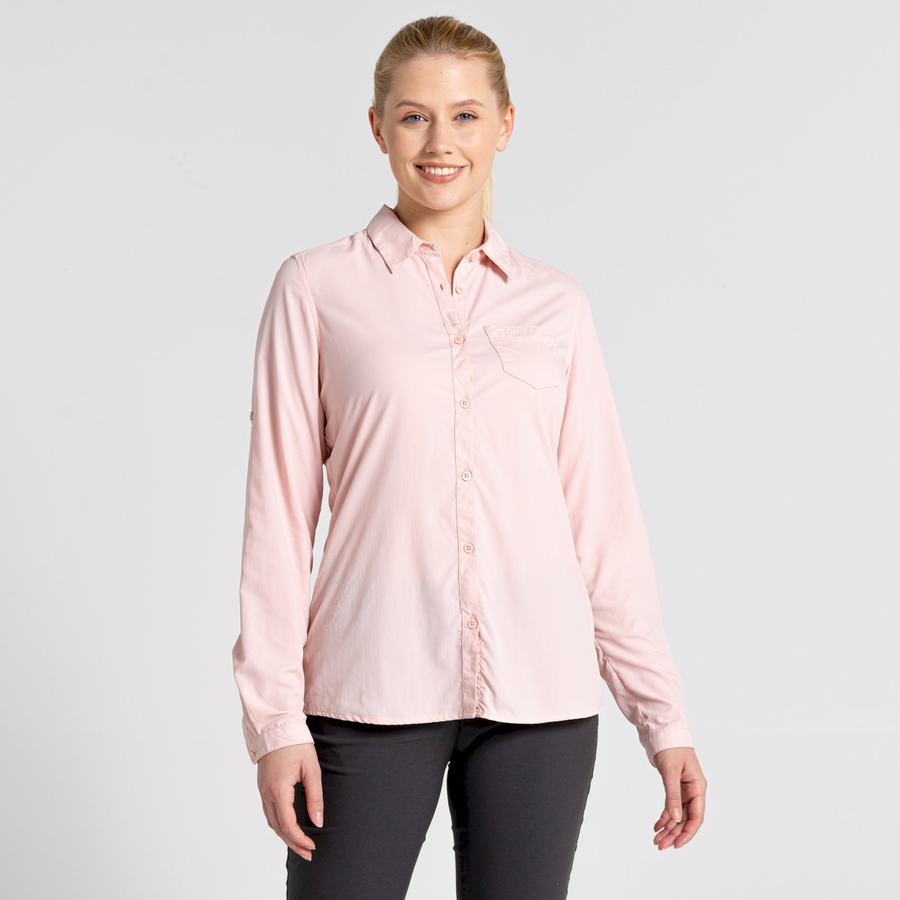 Pink Craghoppers NosiLife Bardo Long Sleeved Women's Shirts | WPU3892ME