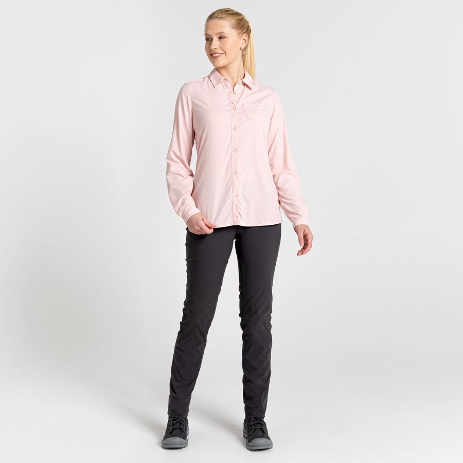 Pink Craghoppers NosiLife Bardo Long Sleeved Women's Shirts | WPU3892ME