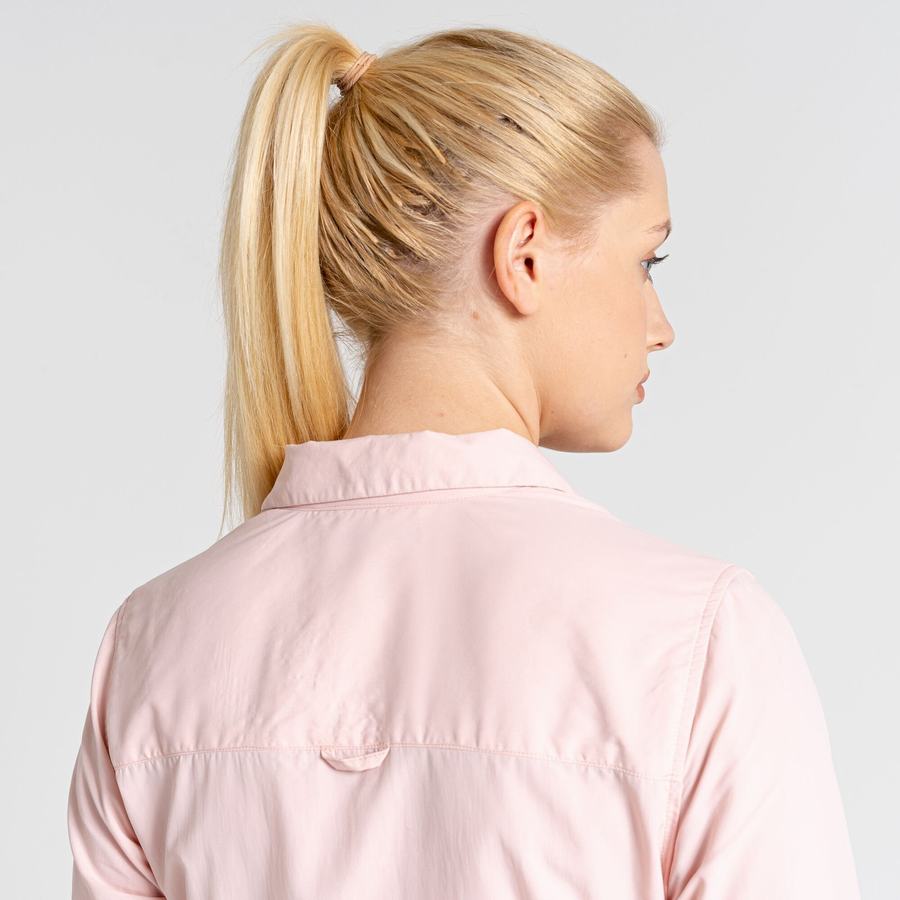 Pink Craghoppers NosiLife Bardo Long Sleeved Women's Shirts | WPU3892ME