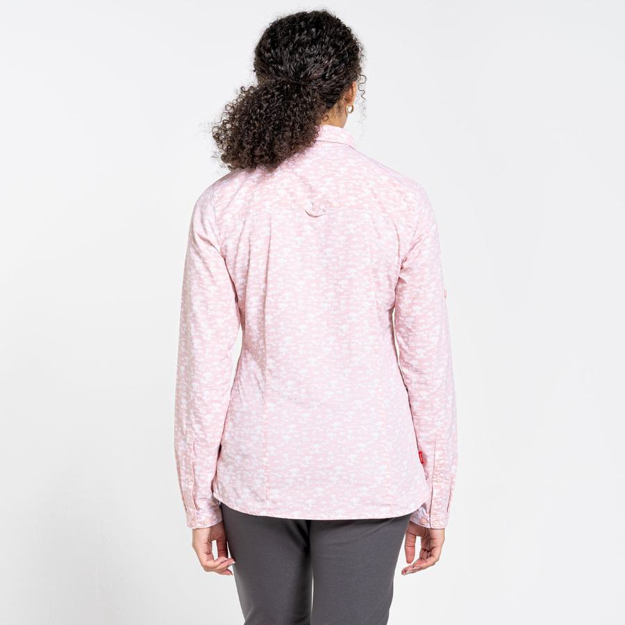 Pink Craghoppers NosiLife Callo Long Sleeved Women's Shirts | DBB3941BB