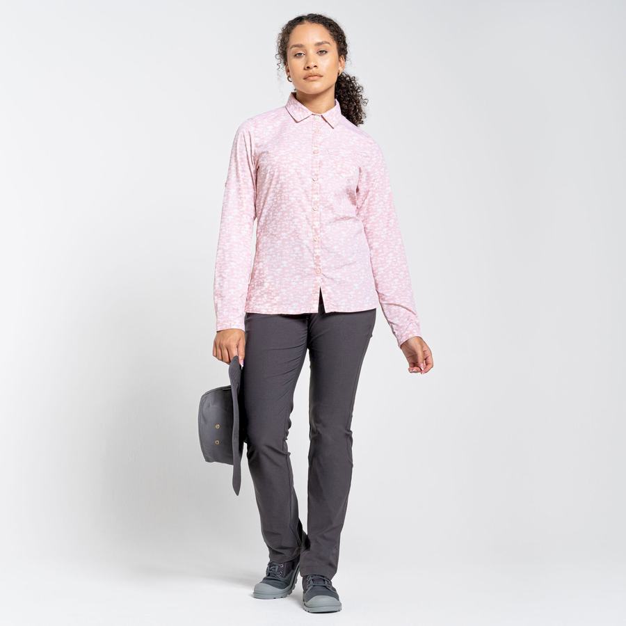 Pink Craghoppers NosiLife Callo Long Sleeved Women's Shirts | DBB3941BB