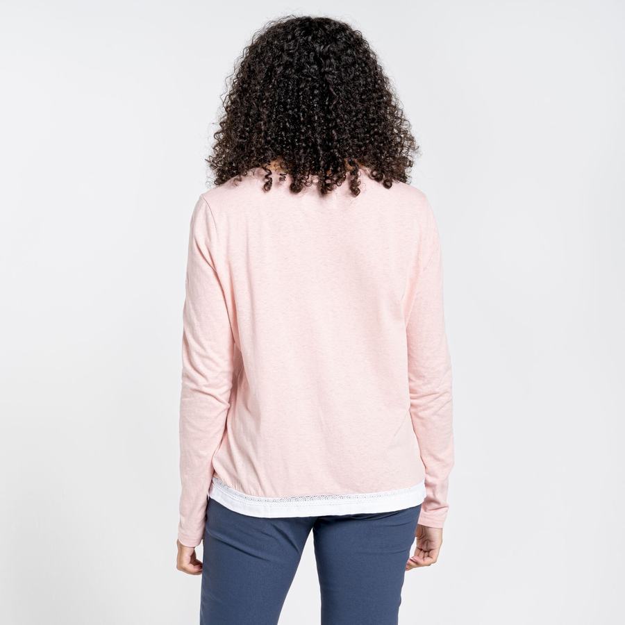 Pink Craghoppers Nosibotanical Magnolia Long Sleeved Women's T-Shirts | PMX379DJ