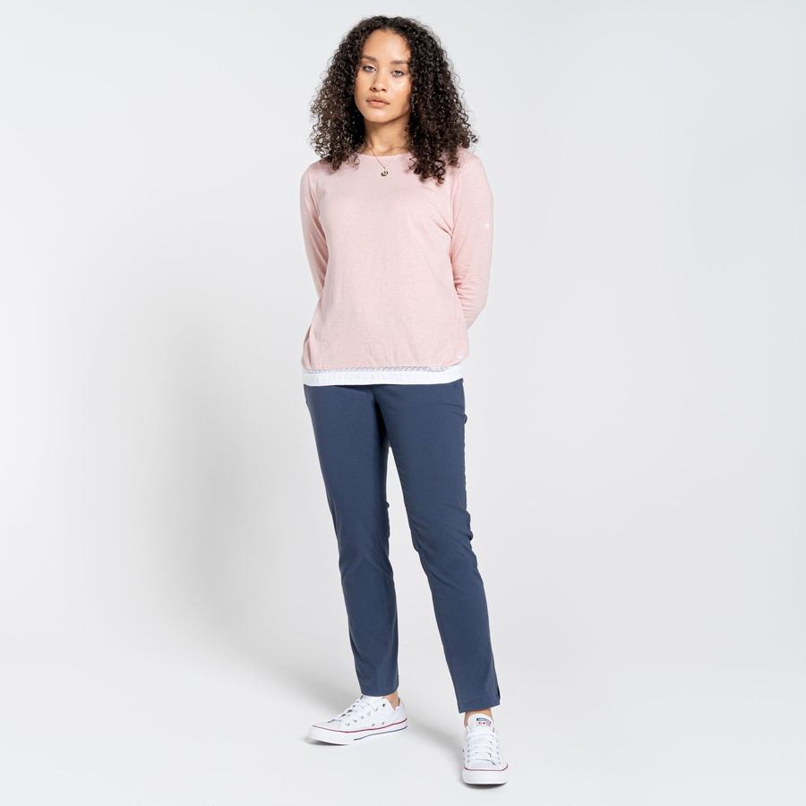 Pink Craghoppers Nosibotanical Magnolia Long Sleeved Women's T-Shirts | PMX379DJ