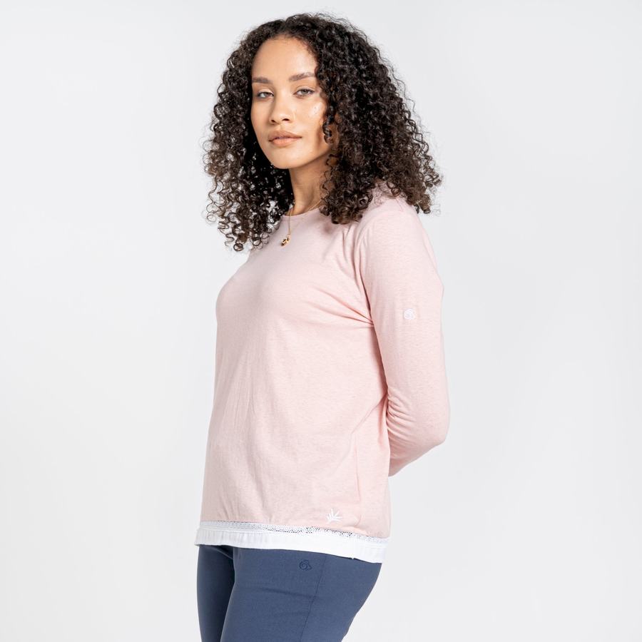 Pink Craghoppers Nosibotanical Magnolia Long Sleeved Women's T-Shirts | PMX379DJ