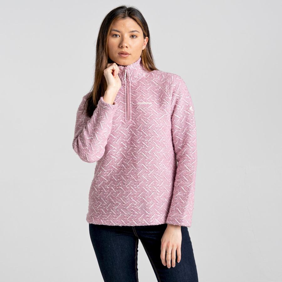 Pink Craghoppers Talladale Half Zip Women's Sweaters | ACU6350KR