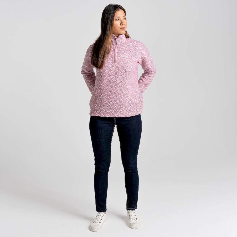 Pink Craghoppers Talladale Half Zip Women's Sweaters | ACU6350KR