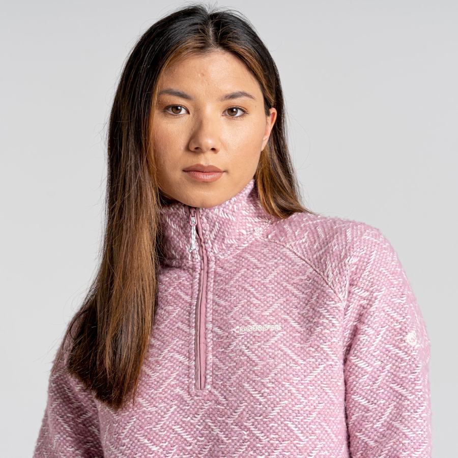 Pink Craghoppers Talladale Half Zip Women's Sweaters | ACU6350KR