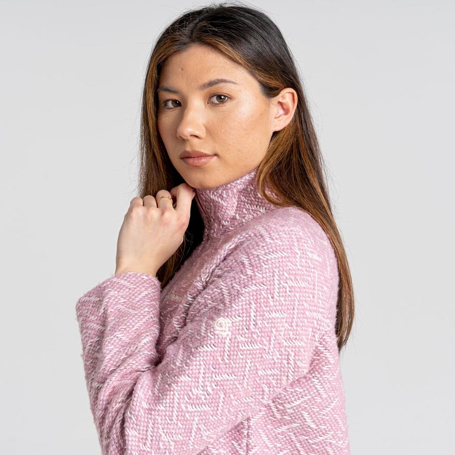 Pink Craghoppers Talladale Half Zip Women's Sweaters | ACU6350KR