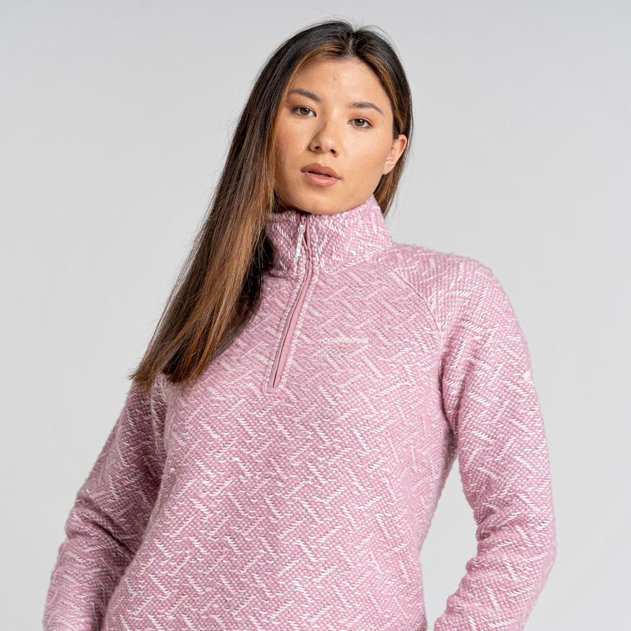 Pink Craghoppers Talladale Half Zip Women's Sweaters | ACU6350KR