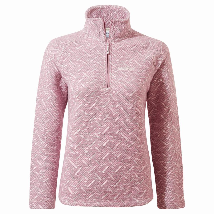 Pink Craghoppers Talladale Half Zip Women's Sweaters | ACU6350KR