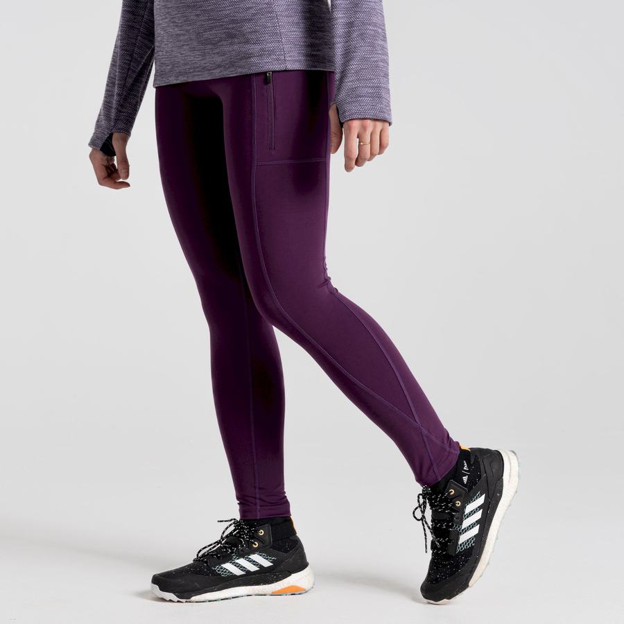 Purple Craghoppers Kiwi Pro Women's Leggings | TNX6967KZ