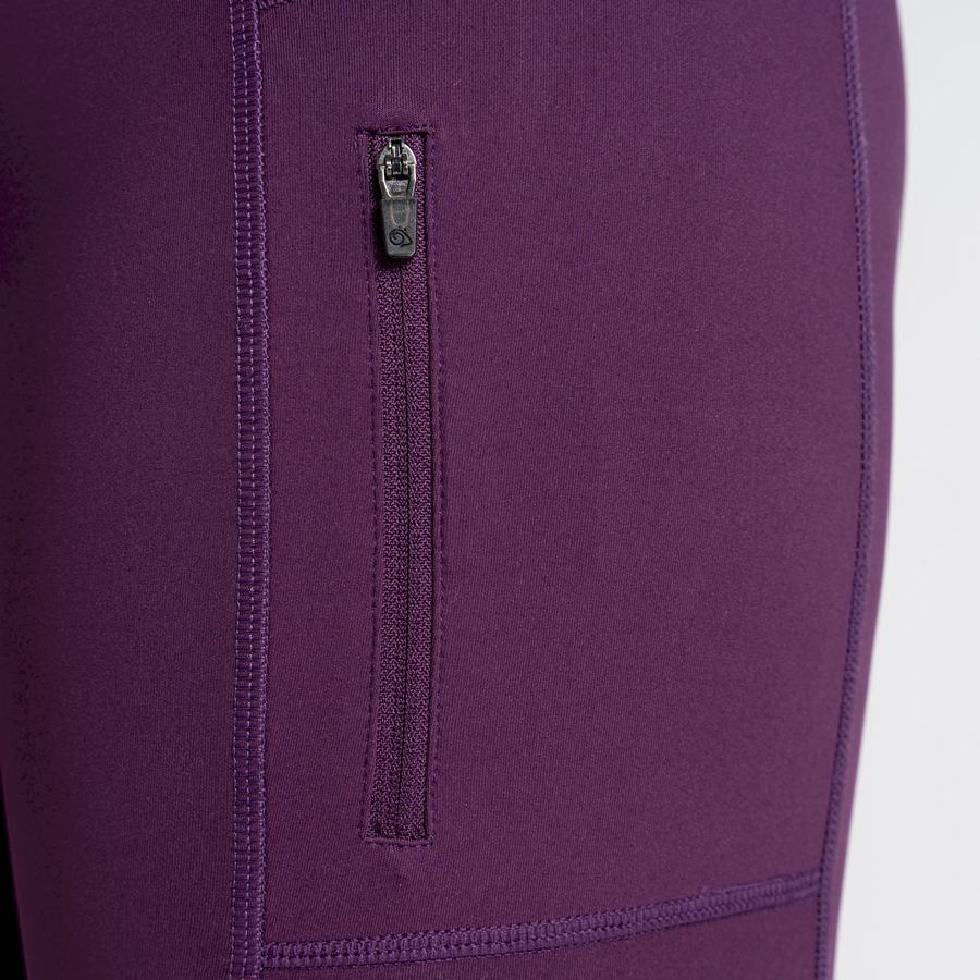 Purple Craghoppers Kiwi Pro Women's Leggings | TNX6967KZ