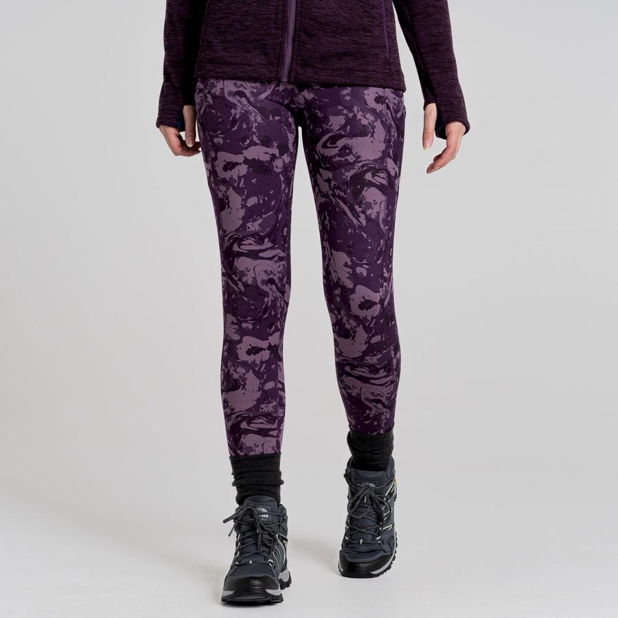 Purple Craghoppers Kiwi Thermal Women's Leggings | FEF9563GN